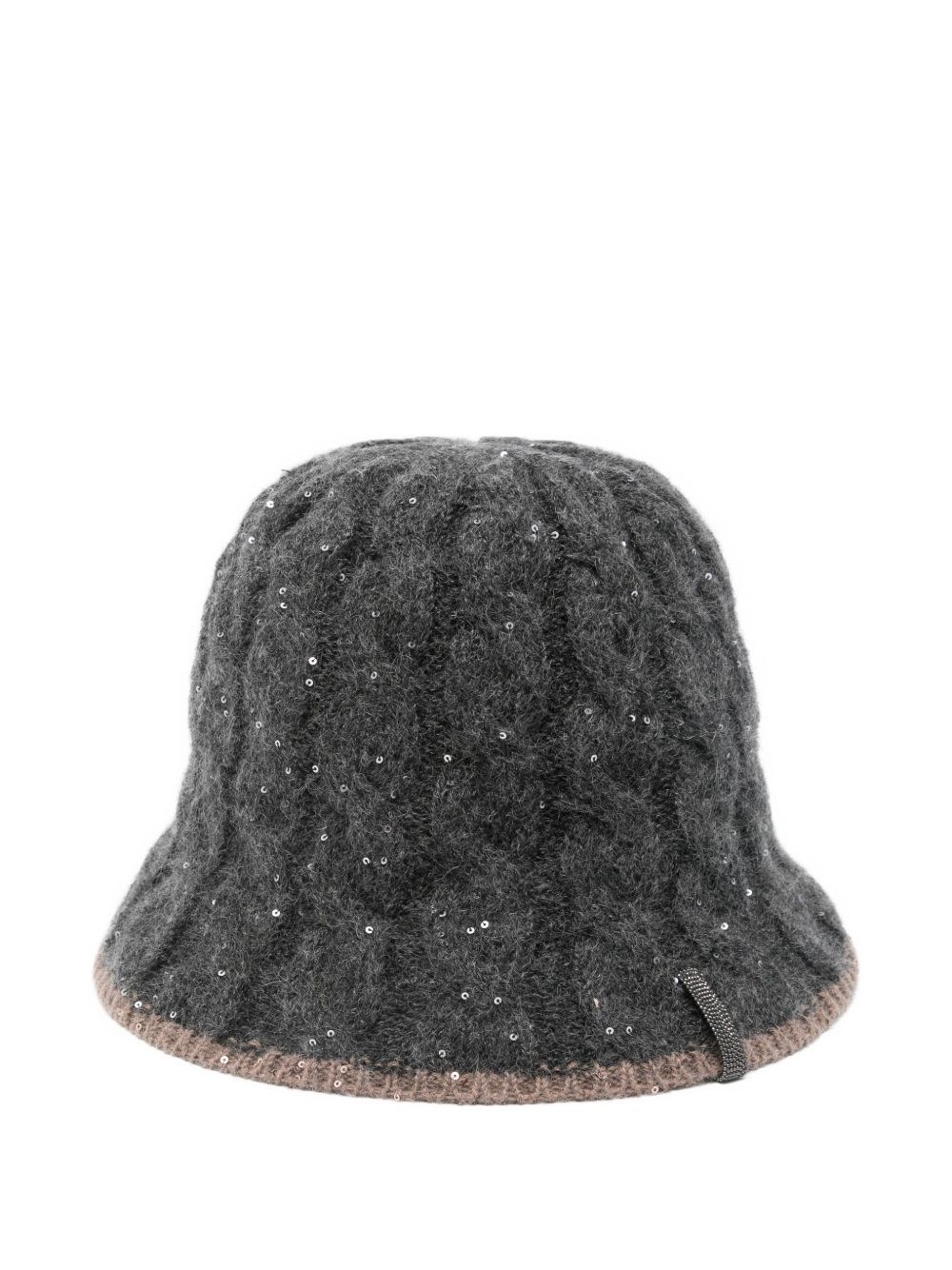 Brunello Cucinelli Sequin-embellished Cable-knit Bucket Hat In White