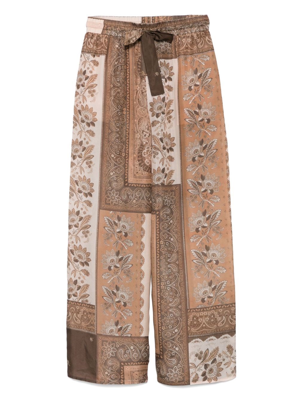 Zimmermann Lucky Printed Silk Trousers In Brown