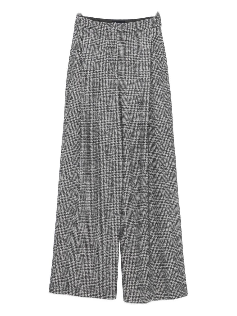 Emporio Armani Wool And Cotton Trousers In Gray