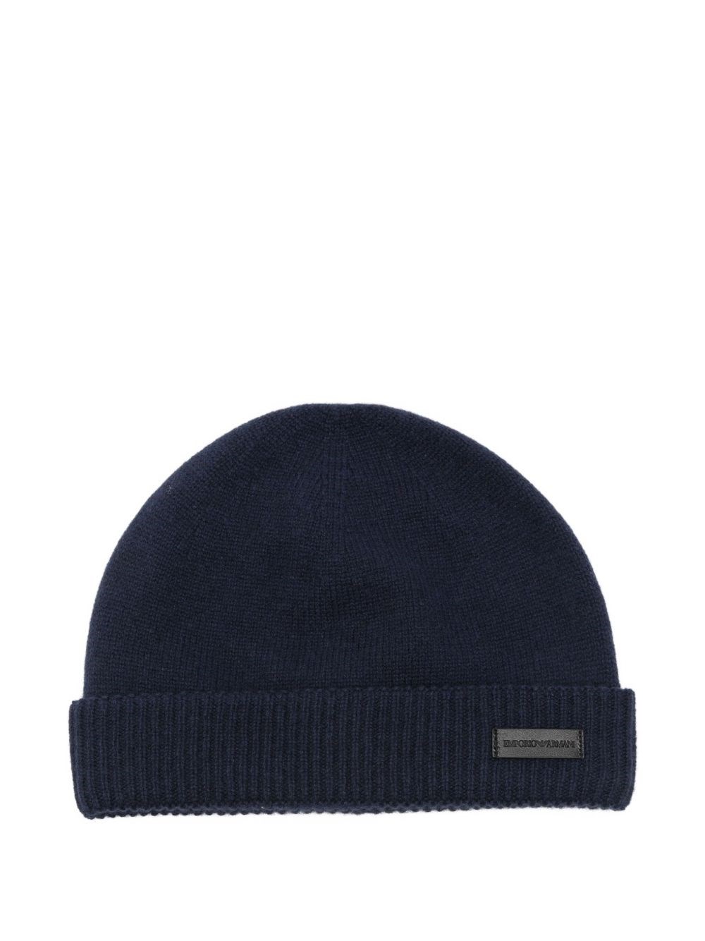 Emporio Armani Cashmere Beanie In Blue