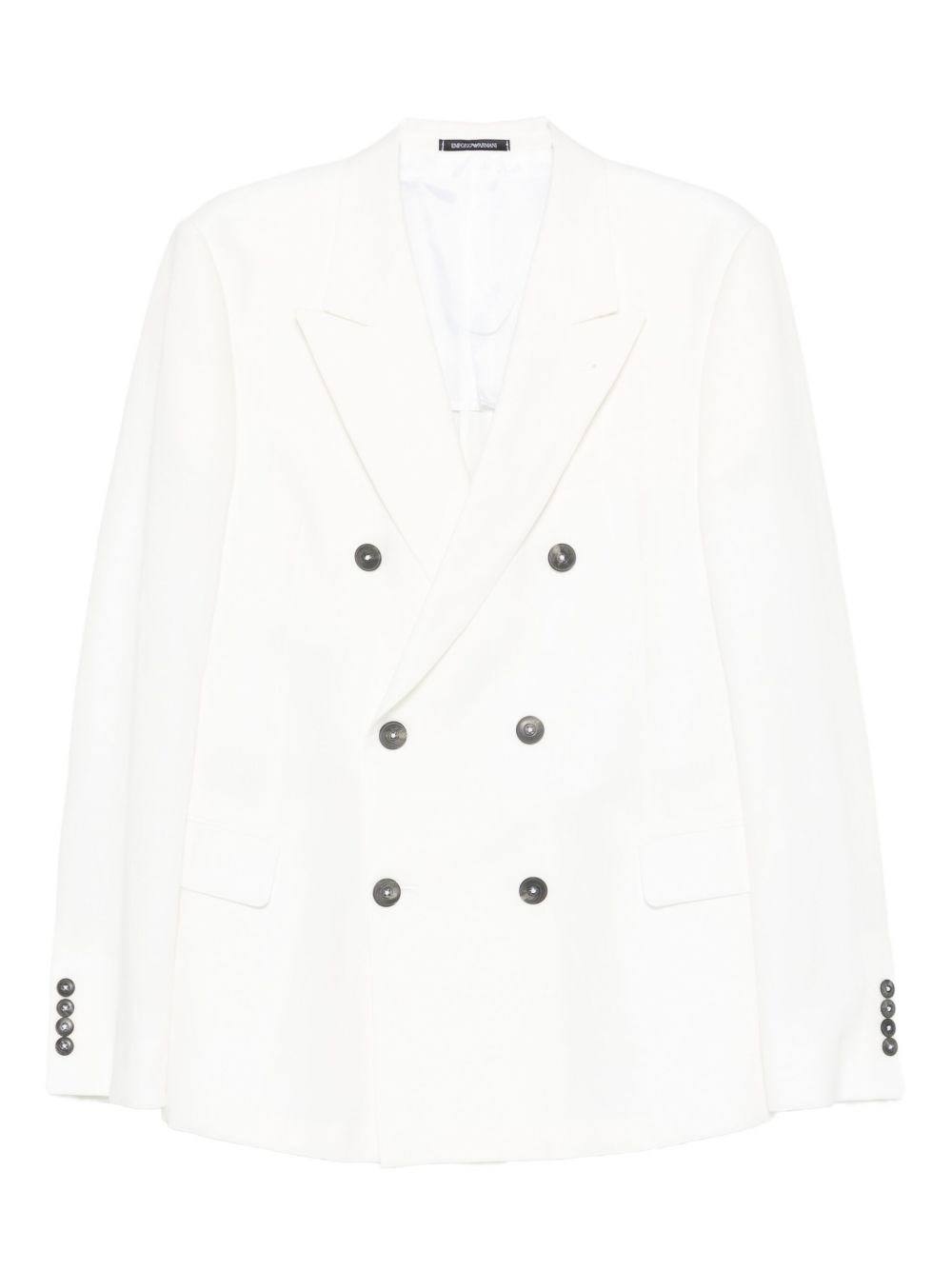 Emporio Armani Double-breasted Blazer Featuring Buttoned Cuffs In White