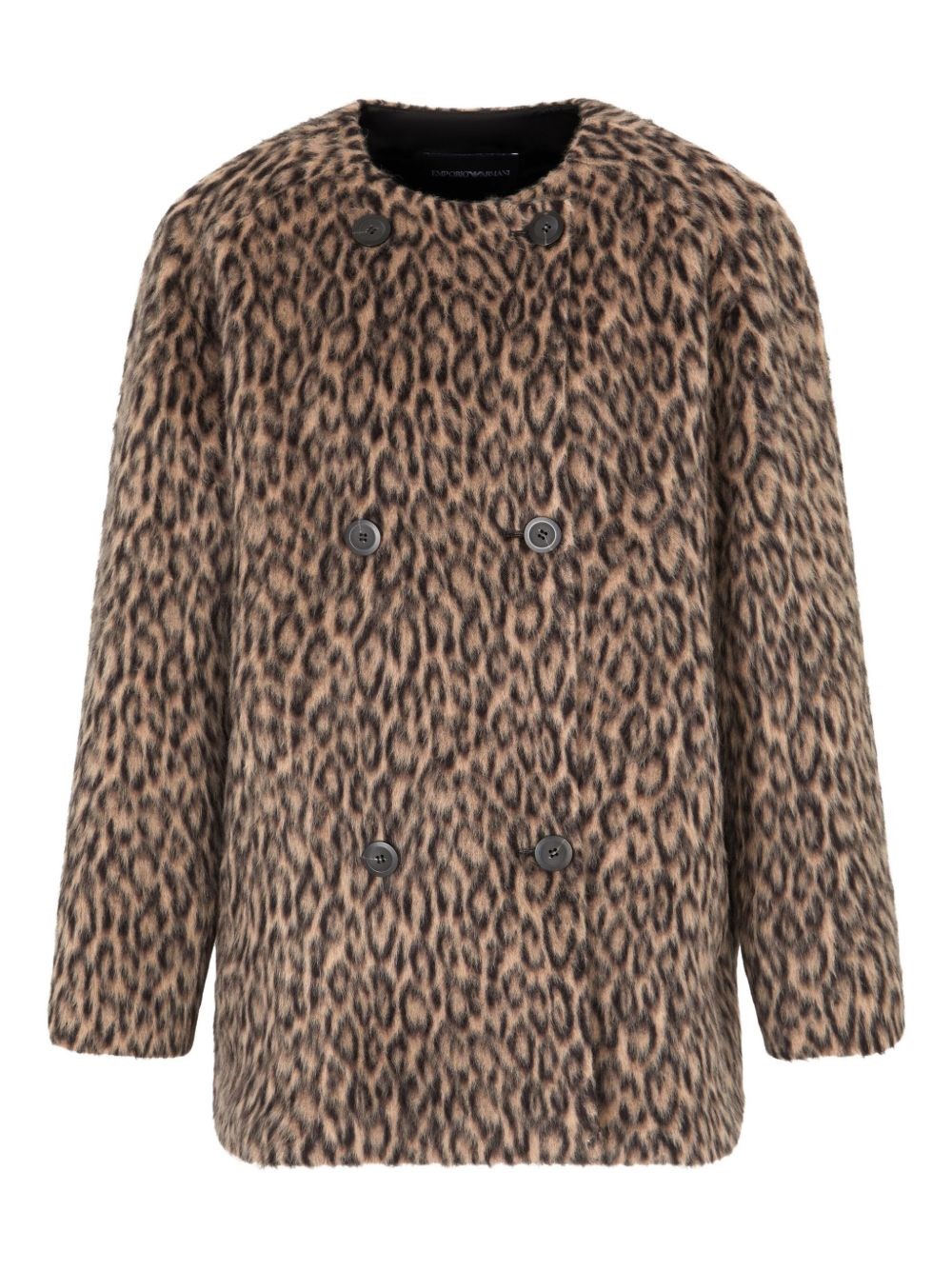 Wool Double-Breasted Coat - Emporio Armani - Modalova