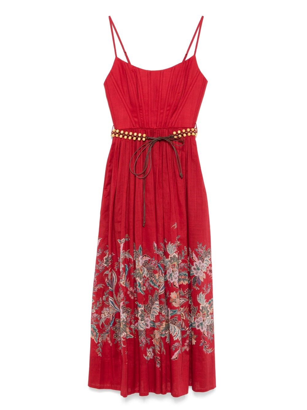 Zimmermann Rhiannon Printed Midi Dress In Red