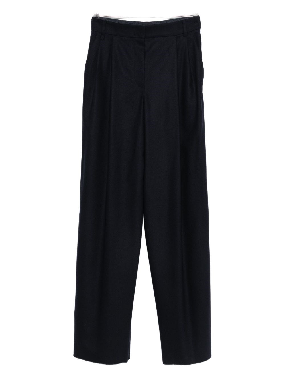 Emporio Armani Wool Checked Trousers In Black