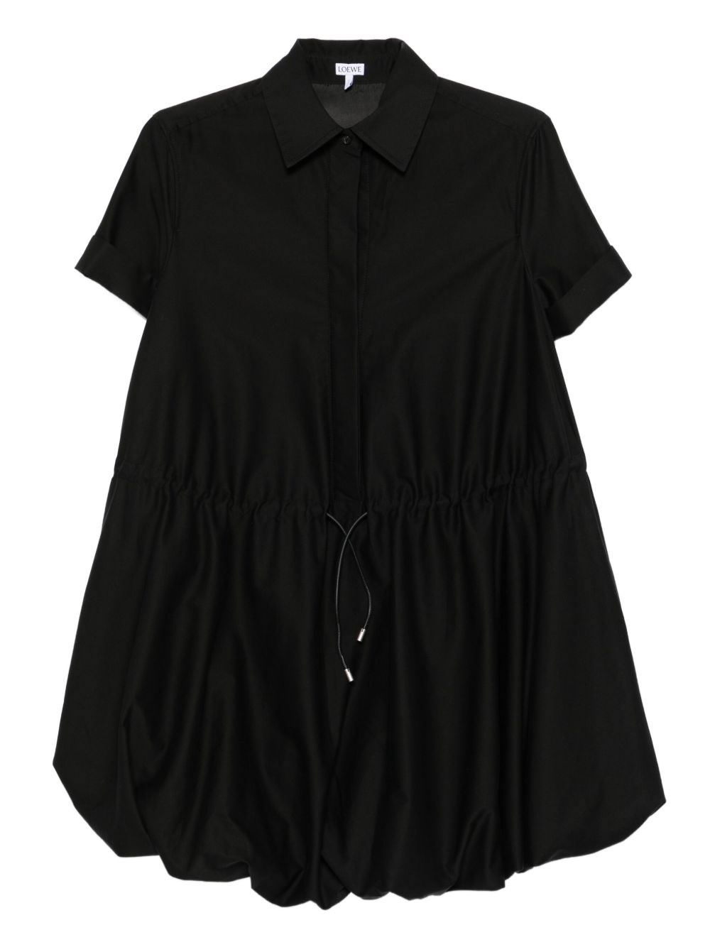Loewe Cotton Blend Short Dress In Black