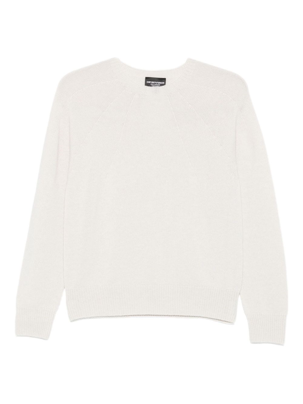 Emporio Armani Cashmere Crewneck Sweater In White