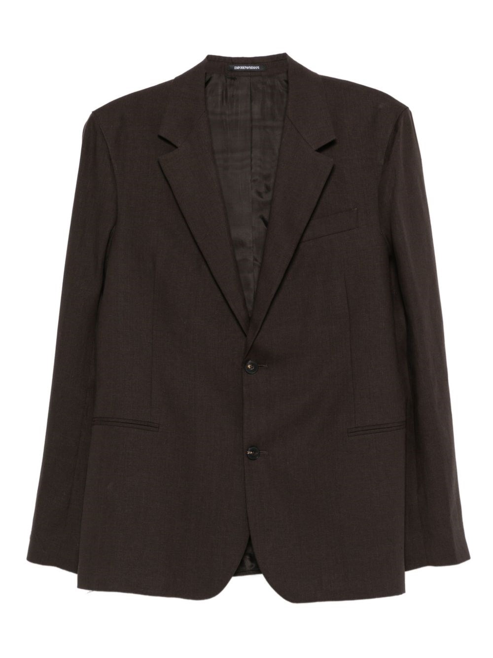 Emporio Armani Linen Single-breasted Jacket In Multi