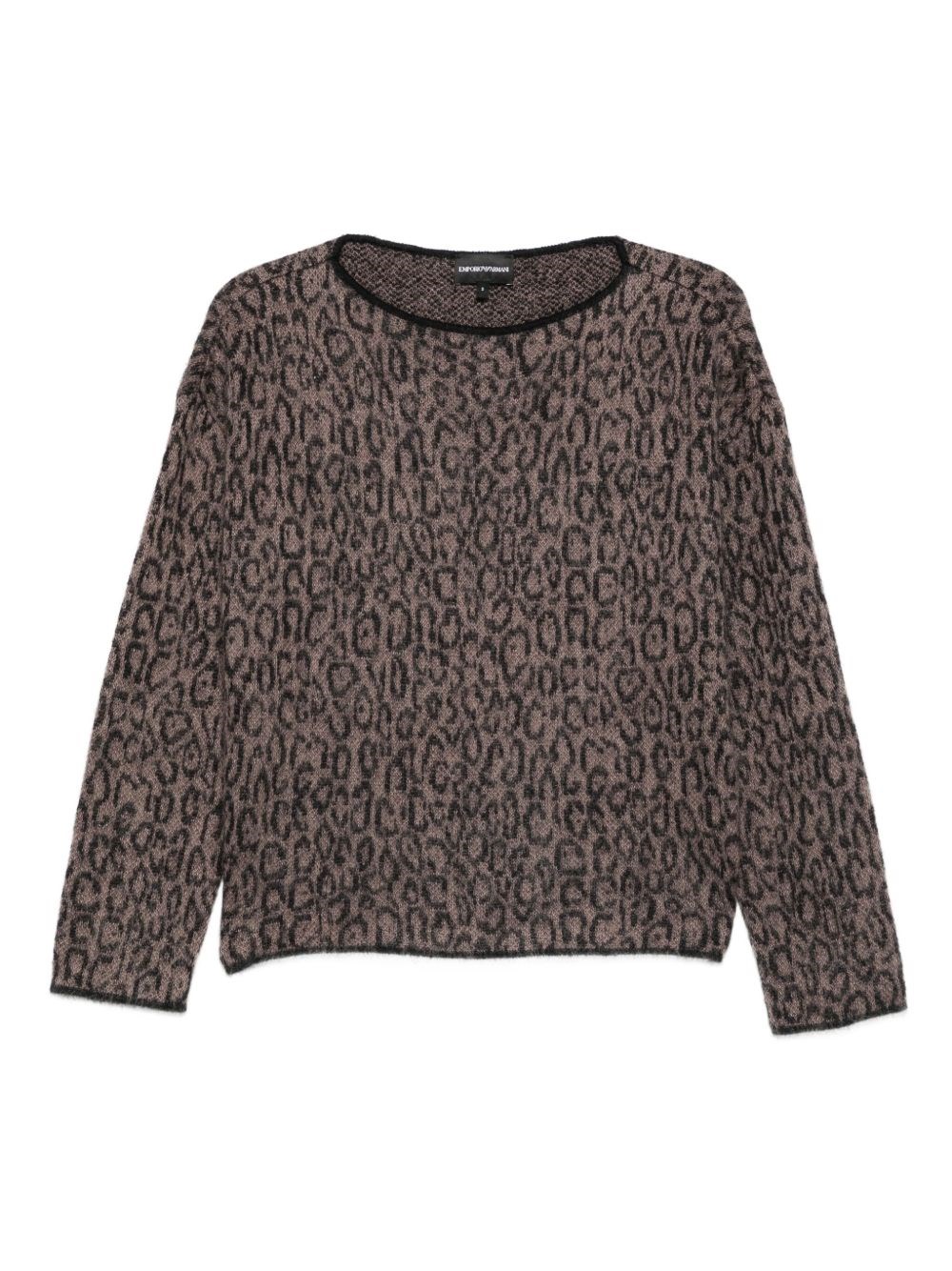 Emporio Armani Wool Blend Crewneck Sweater In Black