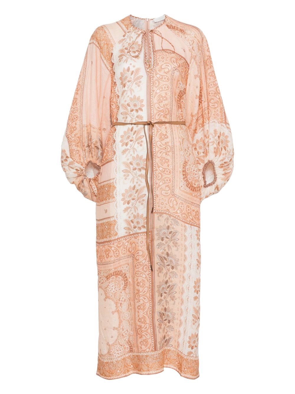 Zimmermann Printed Linen Maxi Dress In Multi