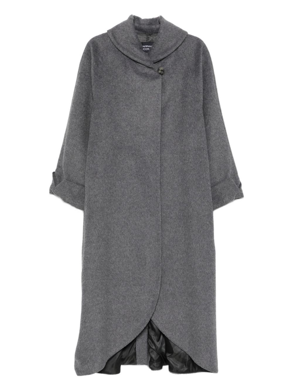 Emporio Armani Wool Long Coat In Gray