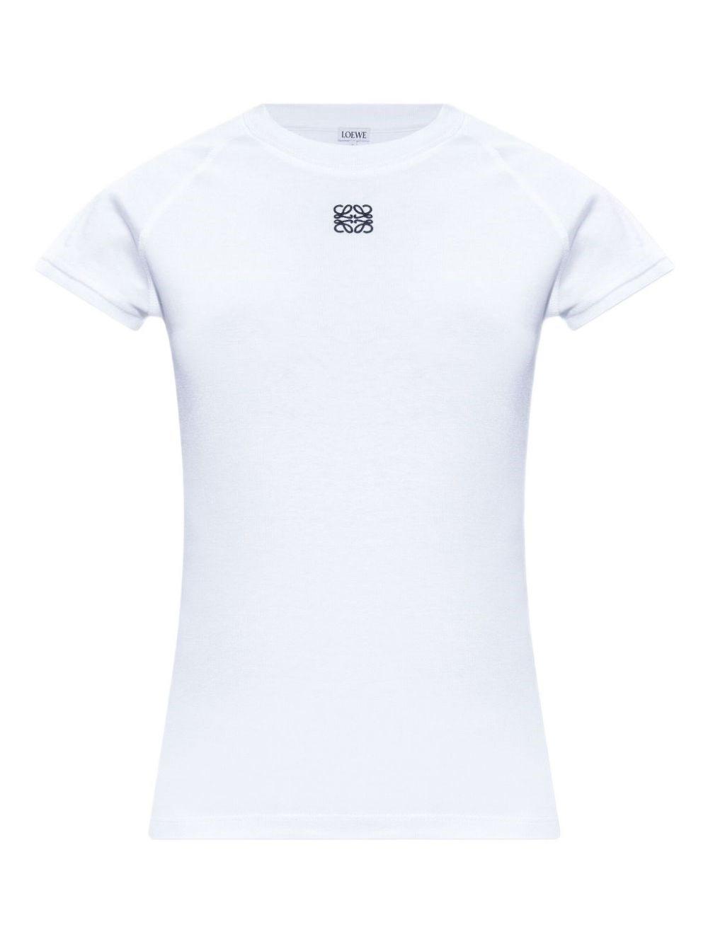 Loewe White Cotton-blend T-shirt With Anagram Logo Women In White