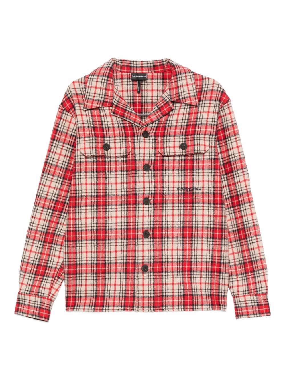 Emporio Armani Wool Checked Shirt - Emporio Armani - Modalova