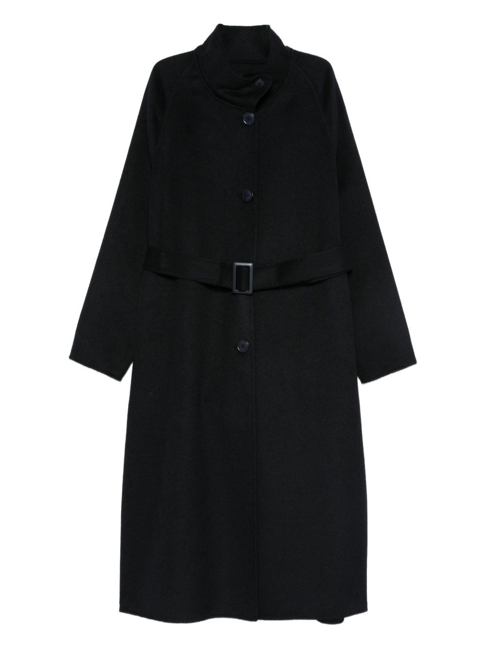 Emporio Armani Wool Blend Coat In Black