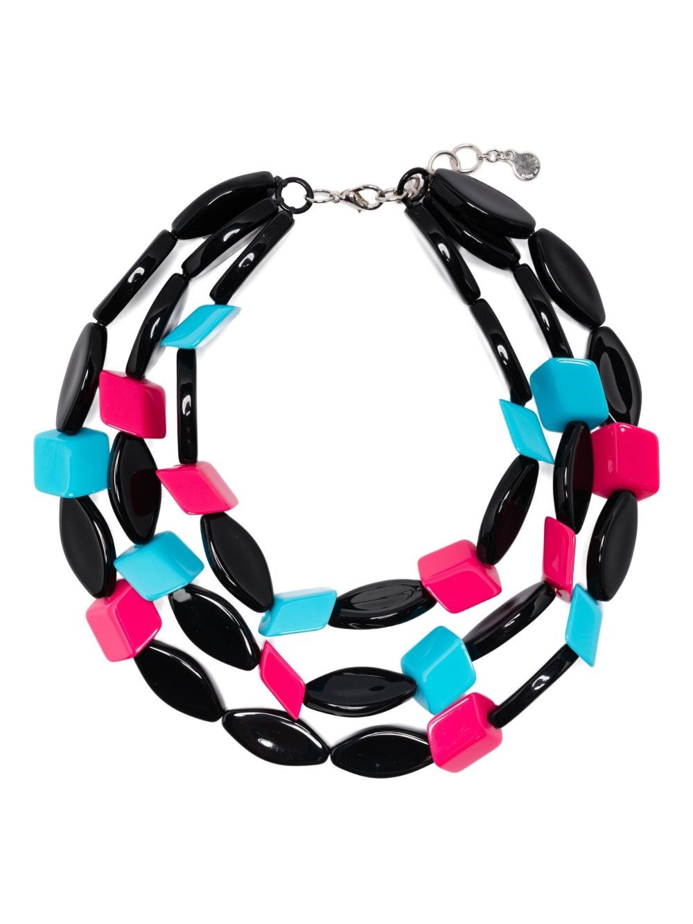 Emporio Armani Multistrand Necklace With Multiform Gemstones In Black