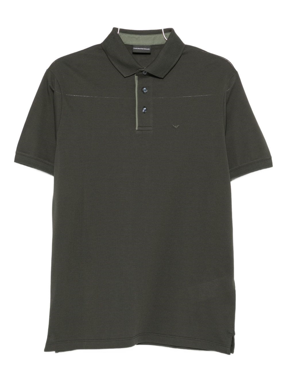 Emporio Armani Logo Cotton Polo Shirt In Gray