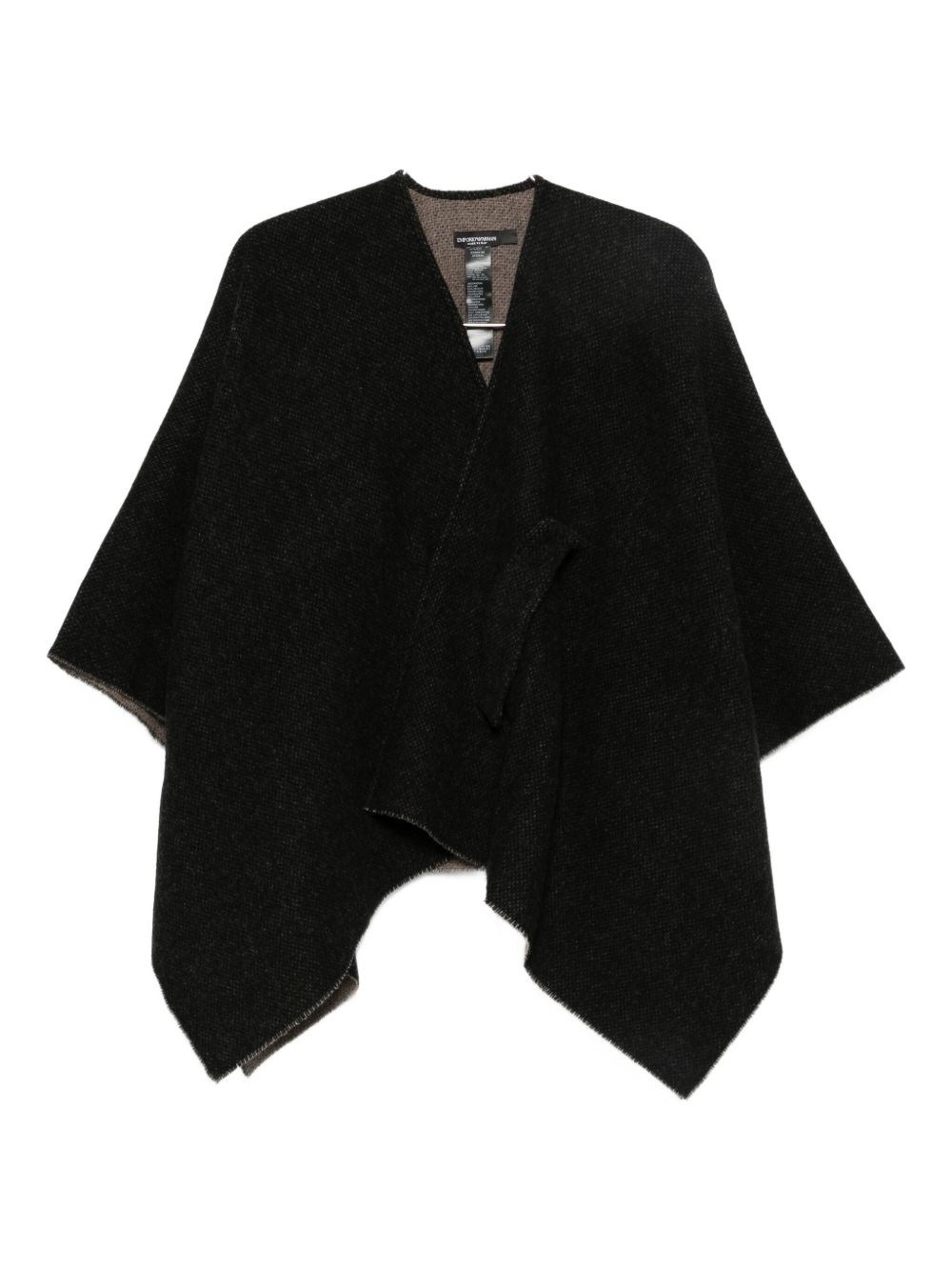 Emporio Armani Wool Cape In Black