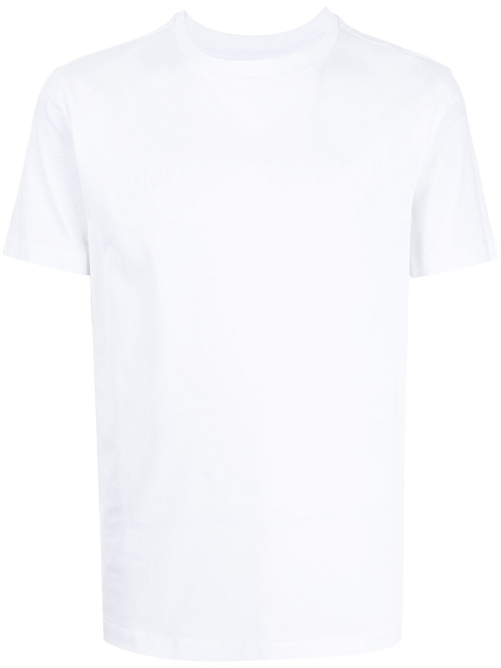 Emporio Armani White Logo Embroidery T-shirt In White