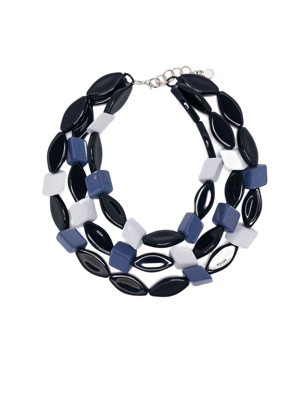 Emporio Armani Multistrand Necklace With Multiform Gemstones In Blue