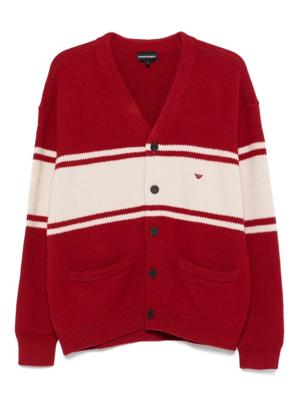 Wool V-Necked Cardigan - Emporio Armani - Modalova
