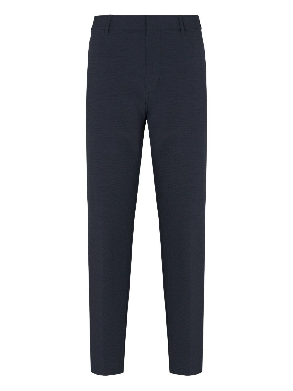 Emporio Armani Navy Blue Tailored Trousers In Blue