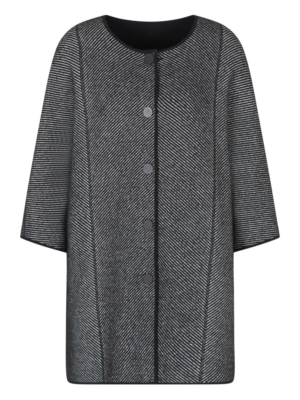Emporio Armani Wool Midi Coat In Black