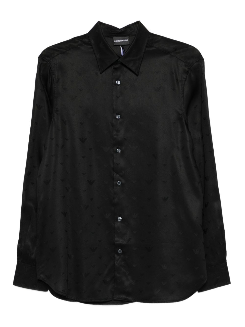 Emporio Armani Allover Logo Shirt In Black