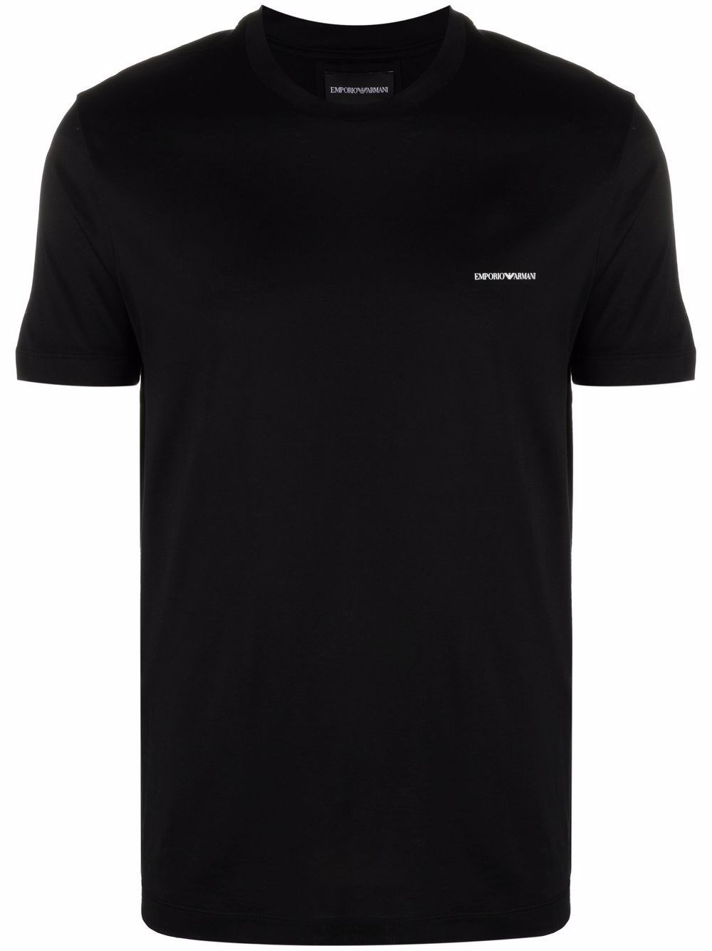 Logo Cotton Blend T-Shirt - Emporio Armani - Modalova
