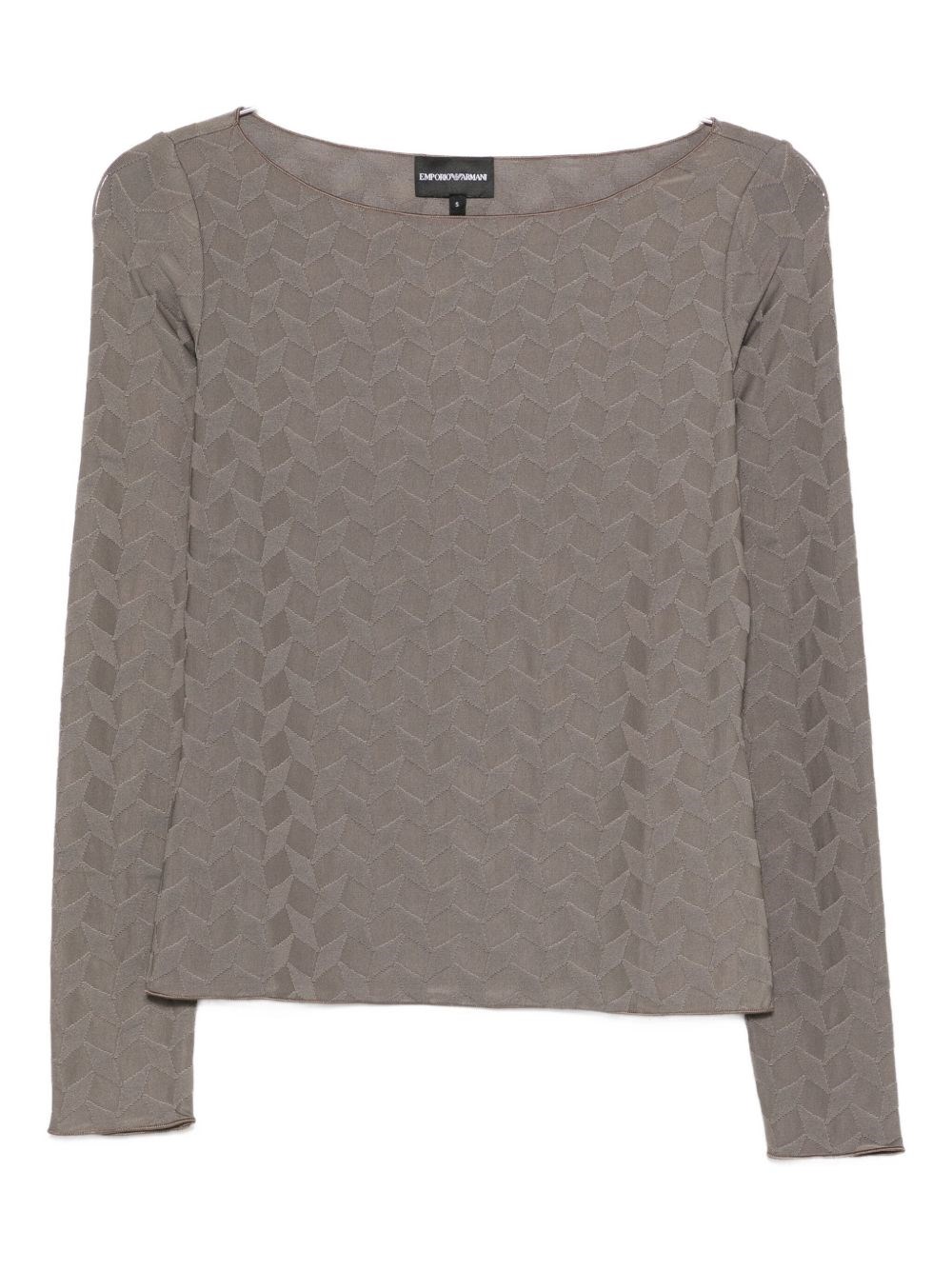 Emporio Armani Boat-neck Jumper Geometric Long Sleeves In Gray