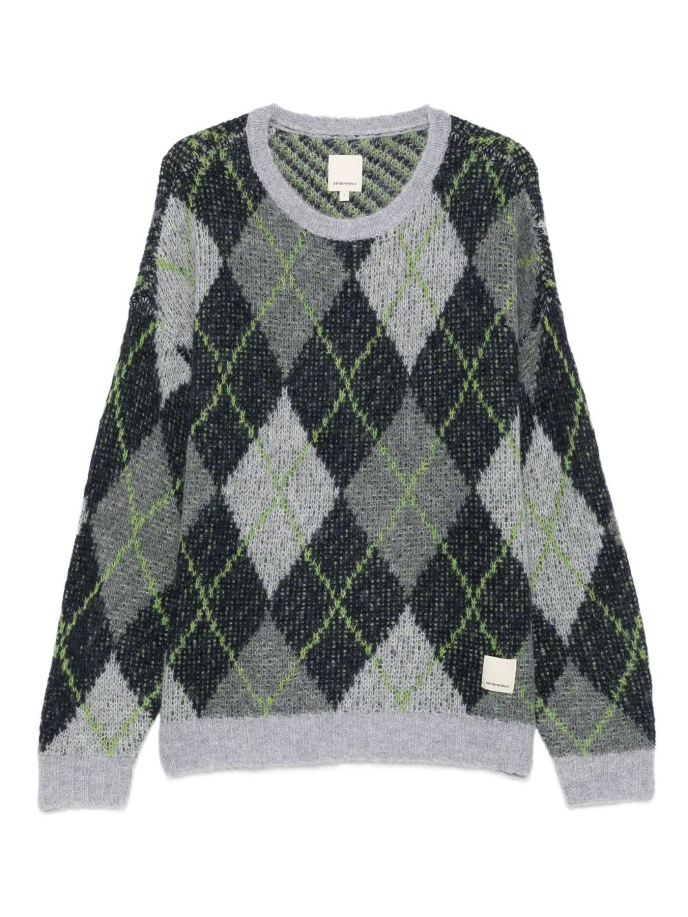 Emporio Armani Wool Blend Crewneck Sweater In Gray