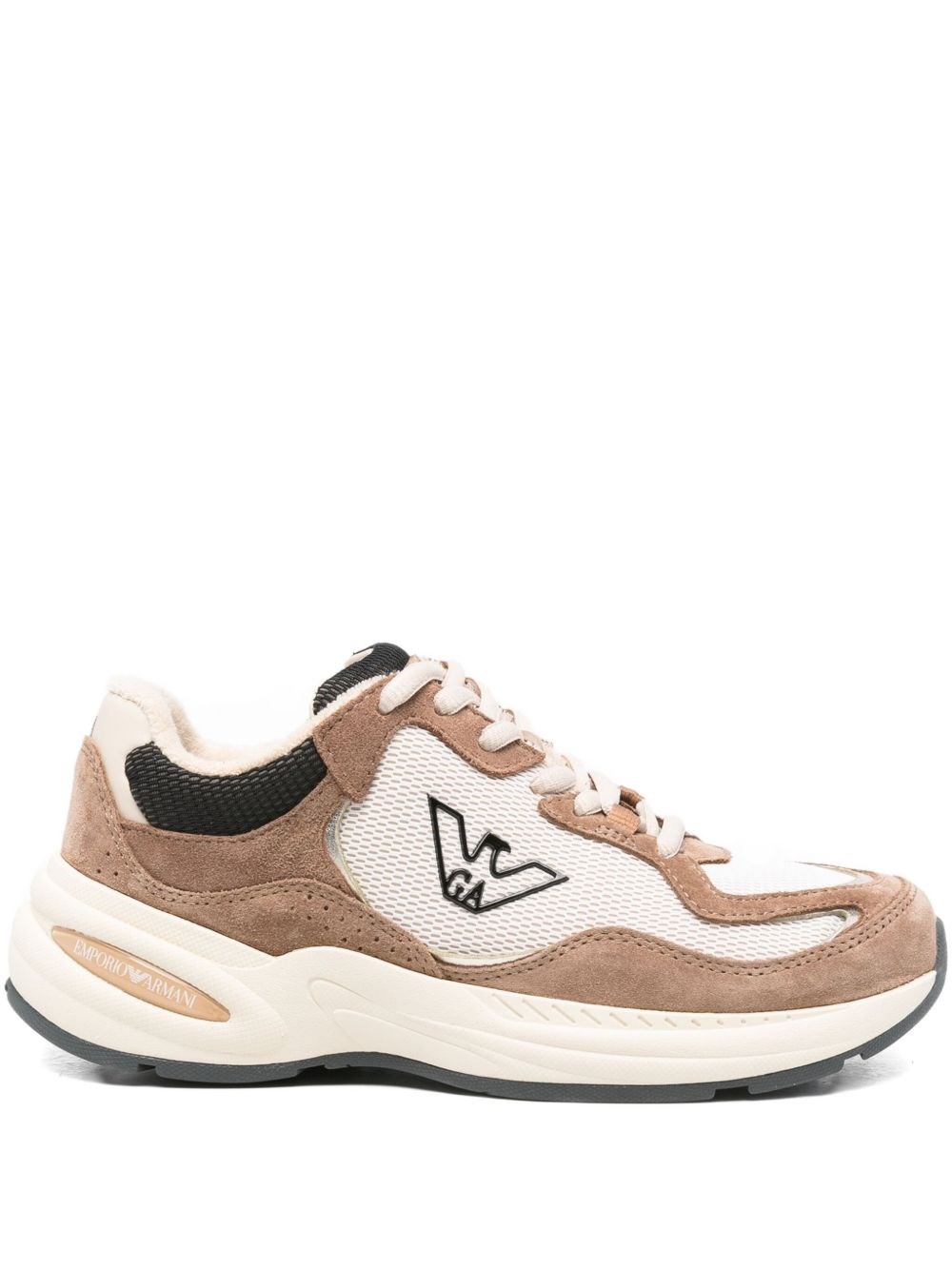 Emporio Armani Logo Sneakers In Brown