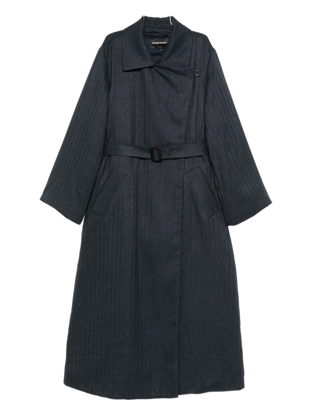 Emporio Armani Double-breasted Coat In Blue