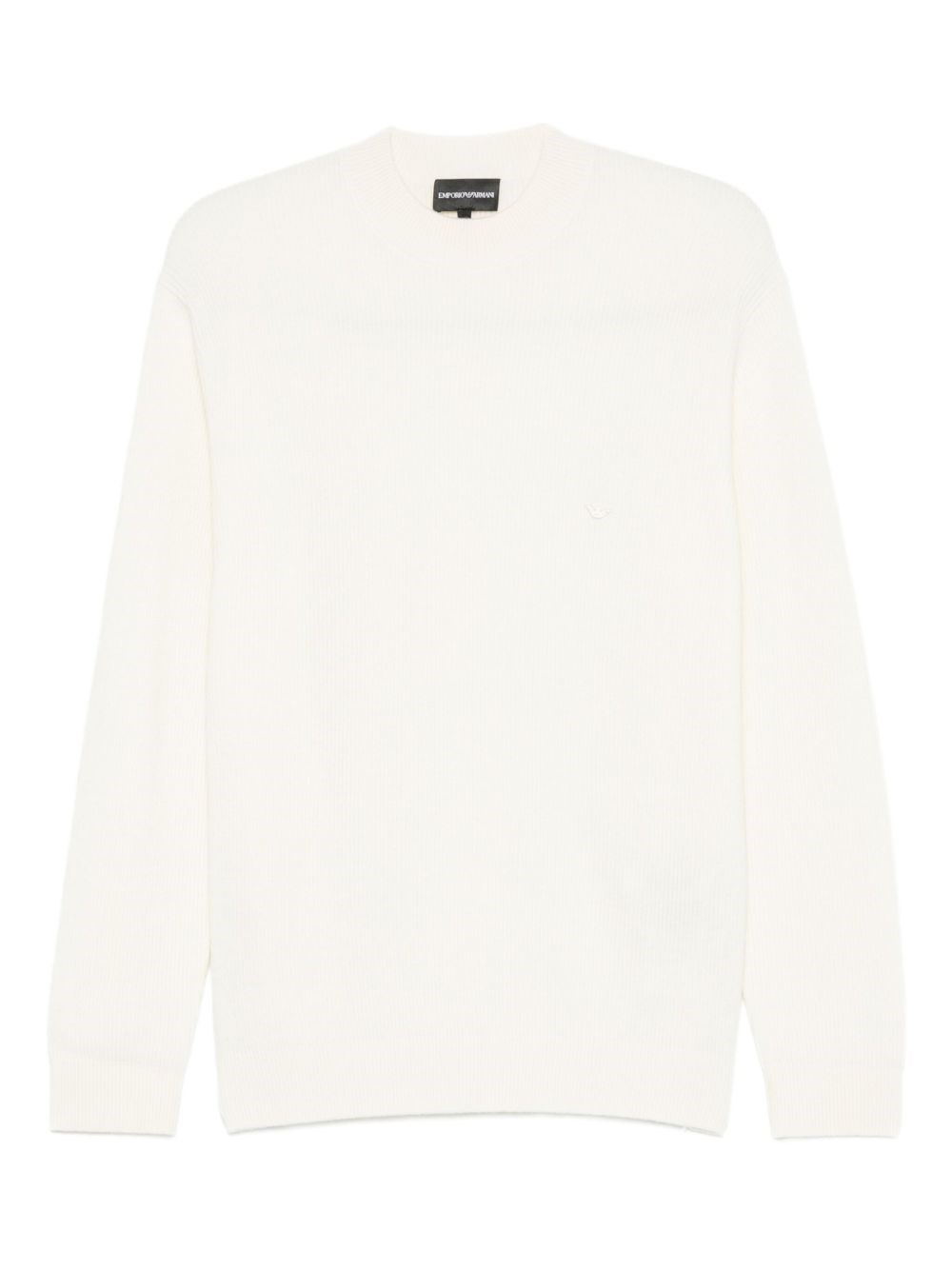 Emporio Armani Wool Crewneck Jumper In White