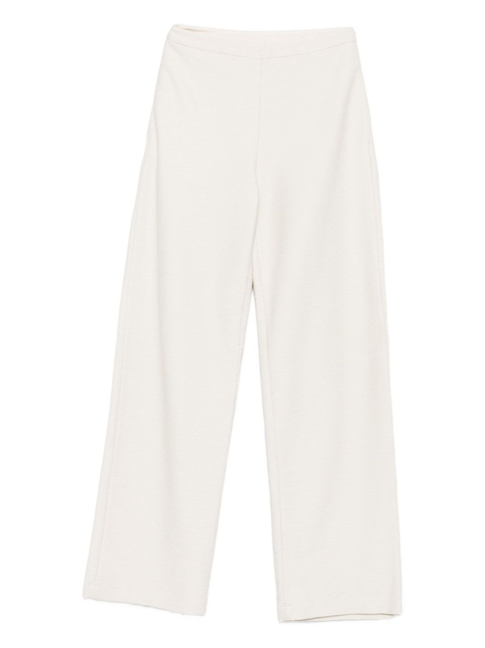 Emporio Armani Textured Straight Trousers In White