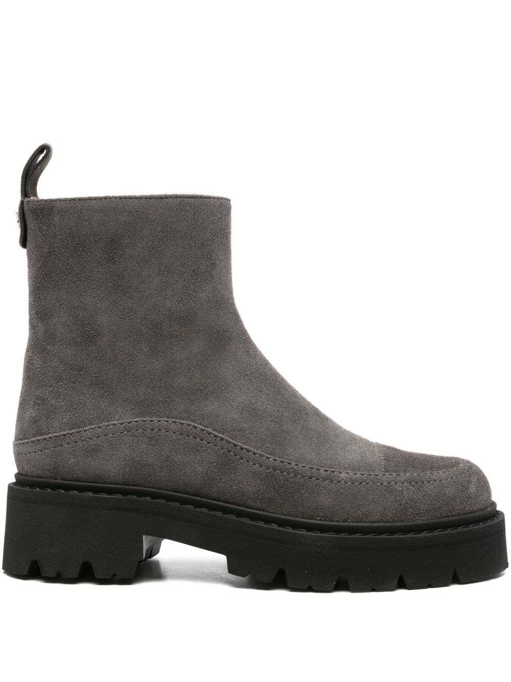 Emporio Armani Chunky Sole Ankle Boots With Suede Finish In Brown