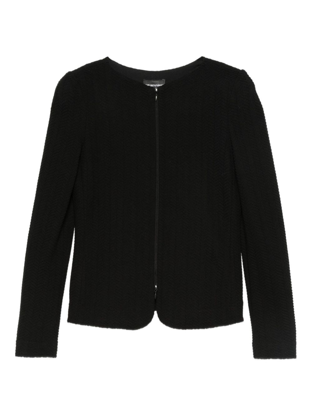 Emporio Armani Milano Stitch Shoulder Pads Jacket In Black