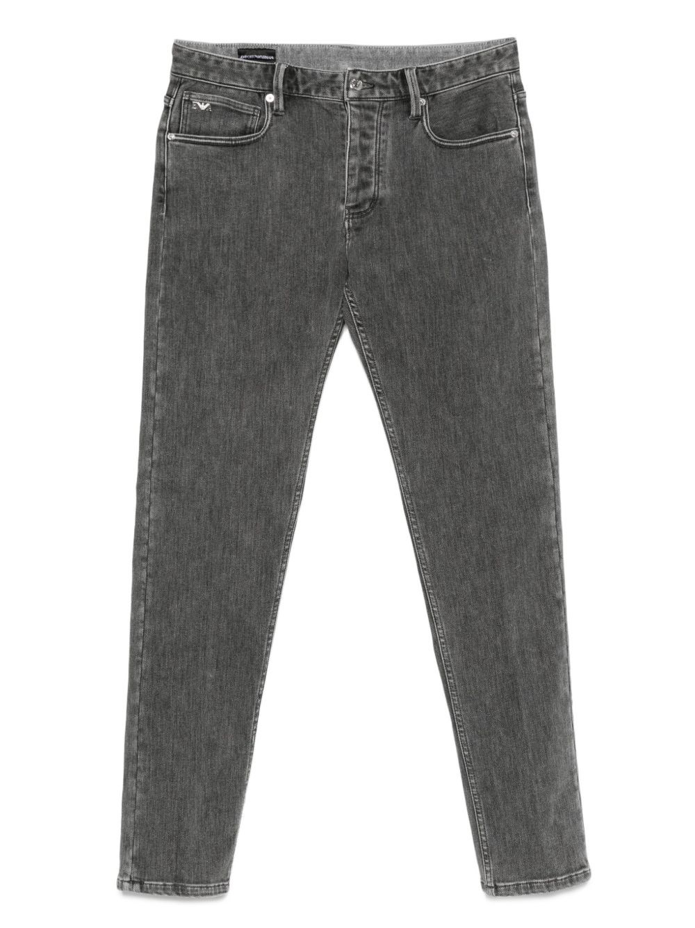 Emporio Armani Grey Denim Cotton Jeans In Gray