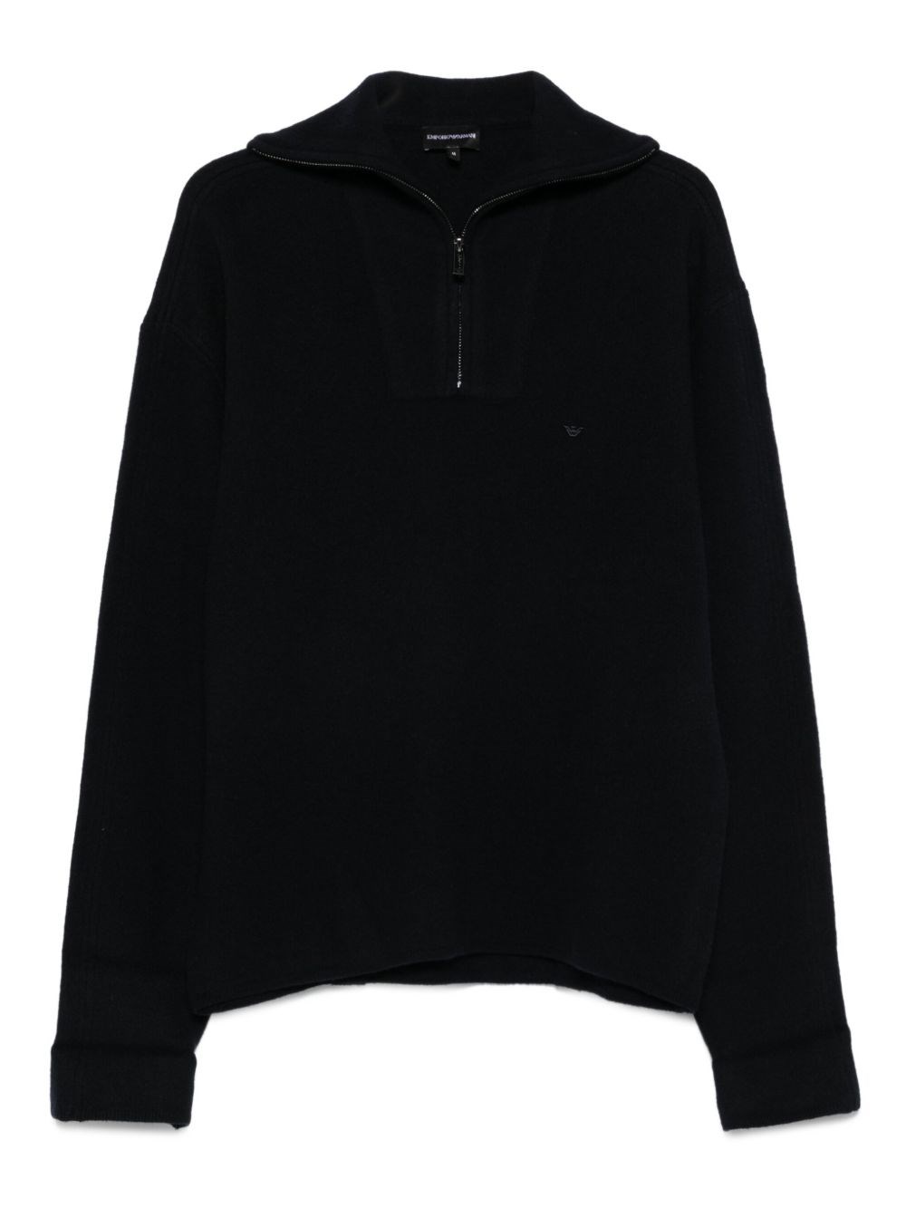 Emporio Armani Half Zip Turtle Neck Sweater Clothing In Blue