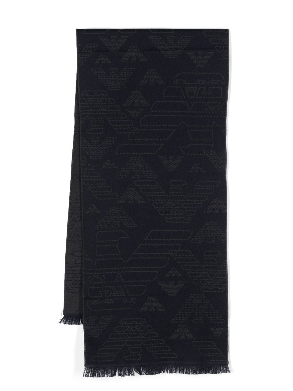 Allover Logo Wool Scarf - Emporio Armani - Modalova