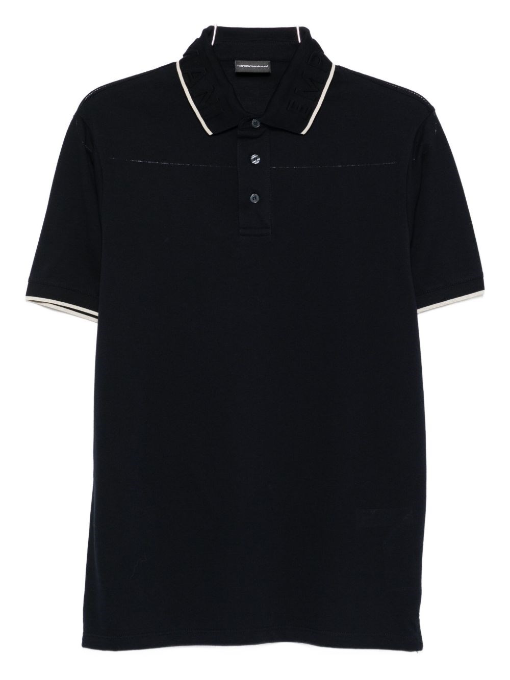 Emporio Armani Logo Cotton Polo Shirt In Blue