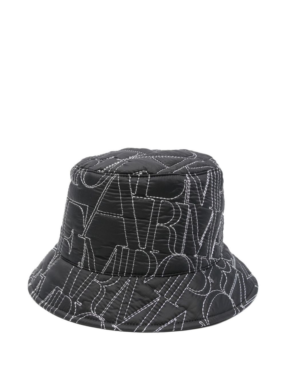 Emporio Armani Logo-embroidered Quilted Bucket Hat In Black