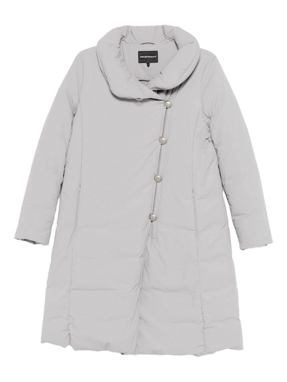 Emporio Armani Nylon Midi Down Jacket In White