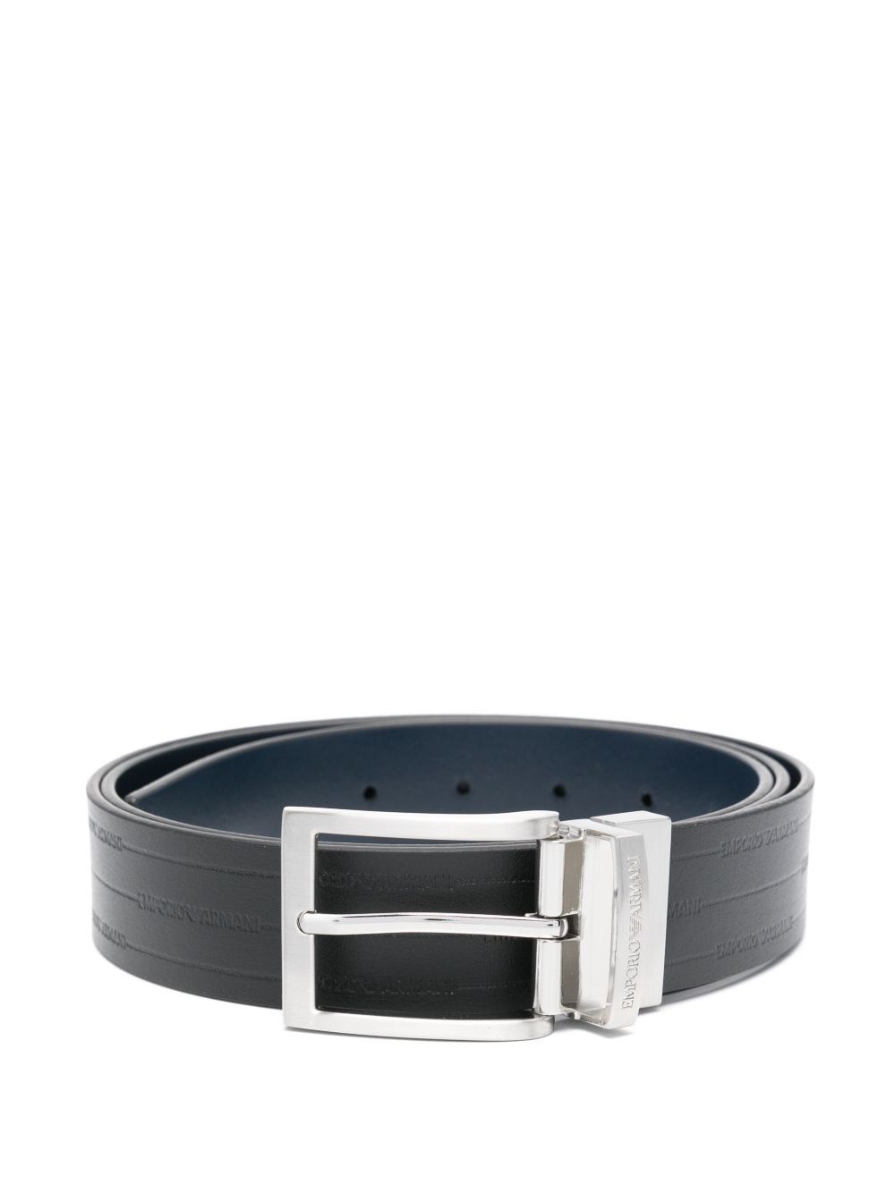 Emporio Armani Leather Belt In Black