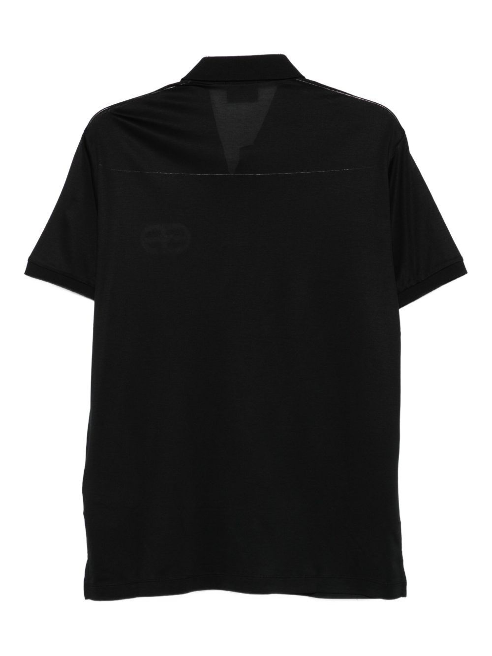 Emporio Armani Cotton Blend Polo Shirt In Black