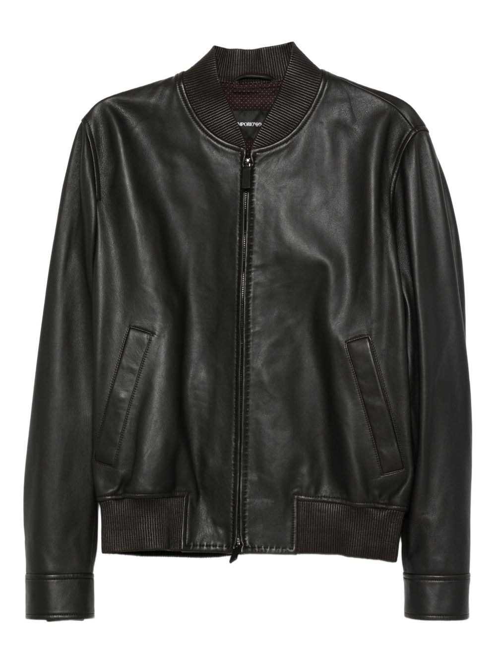 Emporio Armani Leather Jacket - Emporio Armani - Modalova