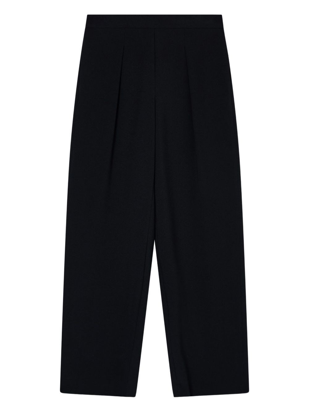 Emporio Armani Technical-cady Trousers With Elasticated Waistband In Black
