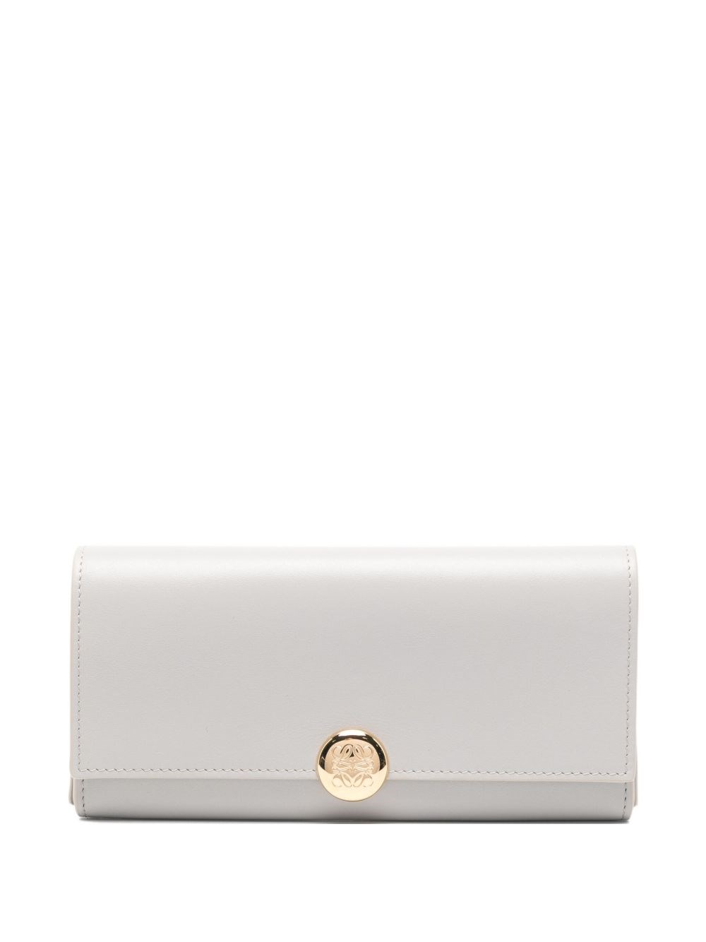 Loewe Pebble Leather Continental Wallet In Gray