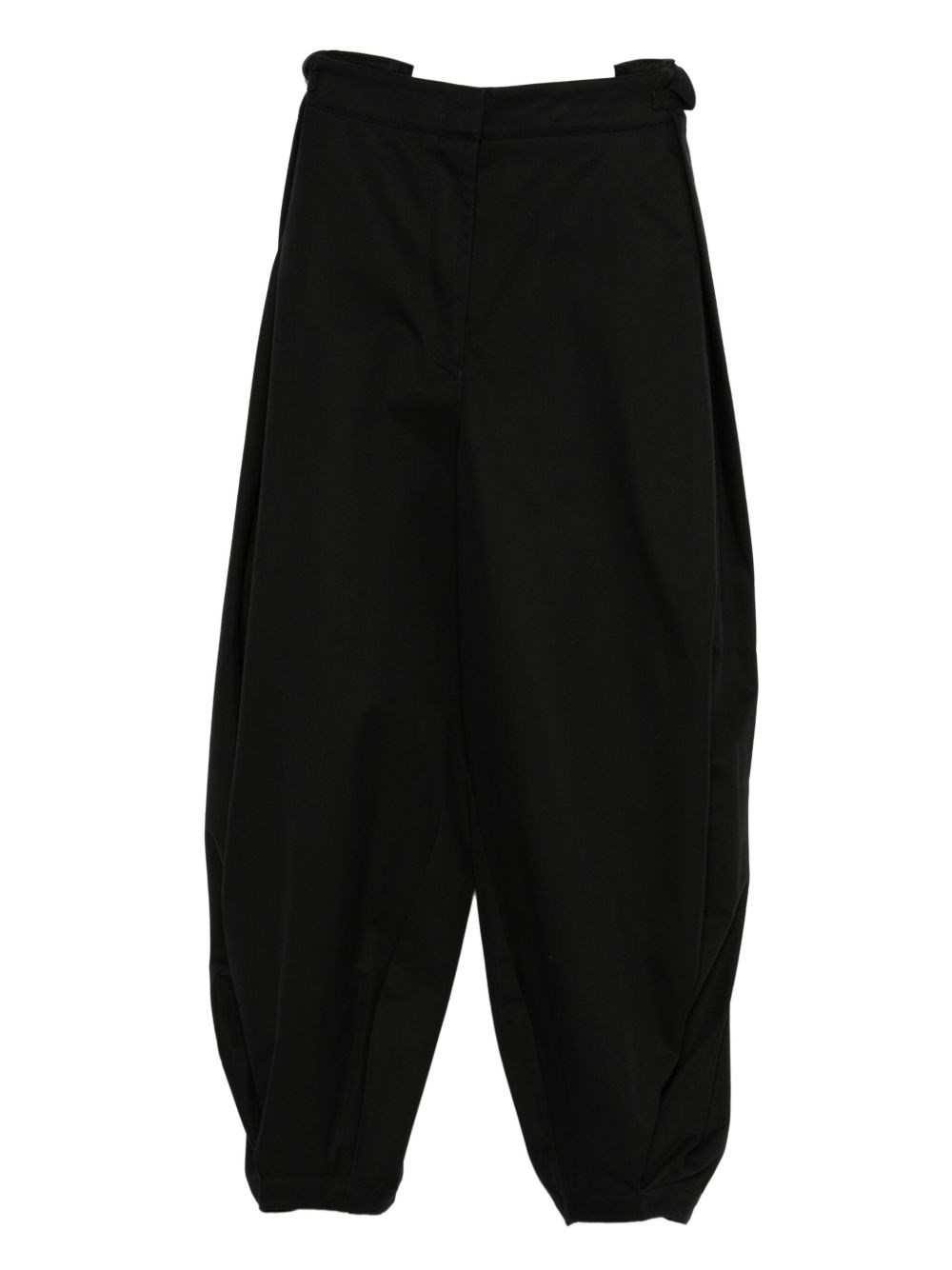 Loewe Cotton And Silk Draped Trousers In Black