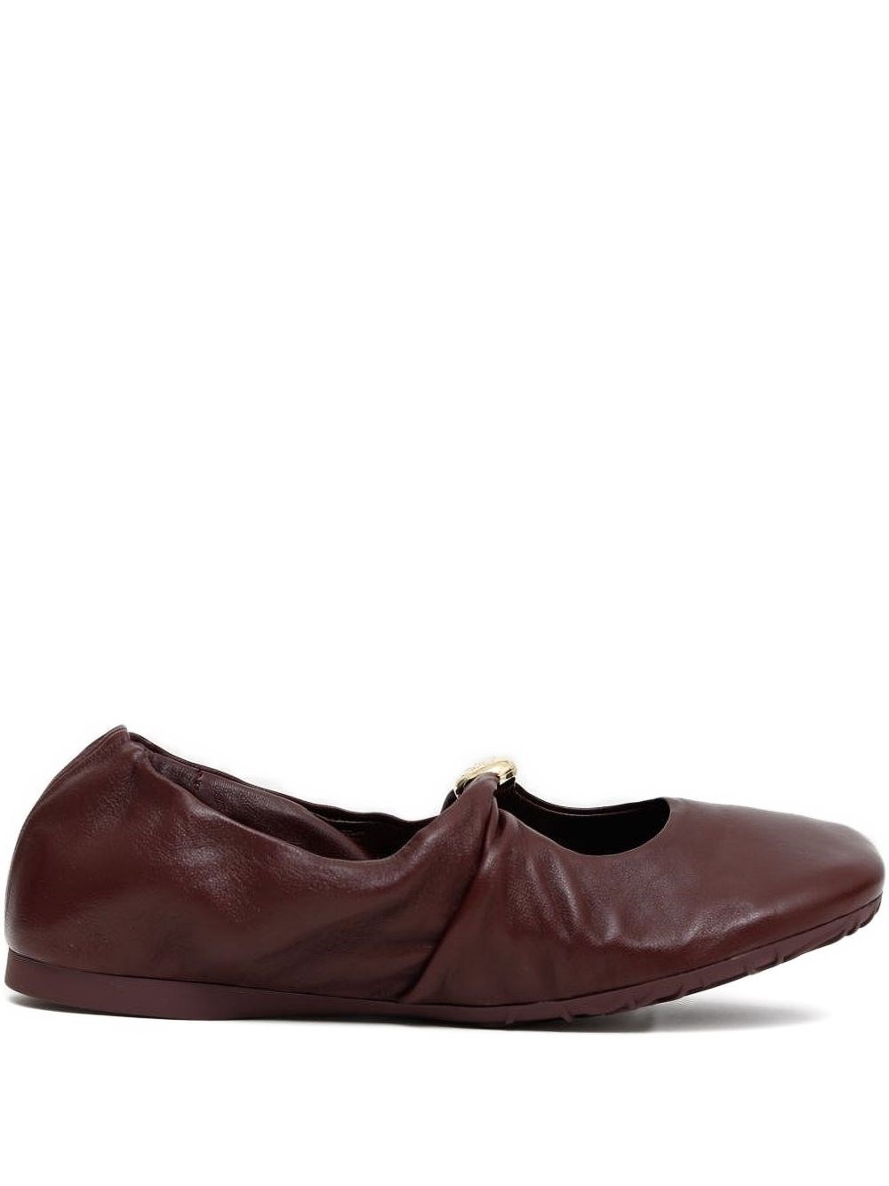 Loewe Pebble Soft Leather Ballets In Red