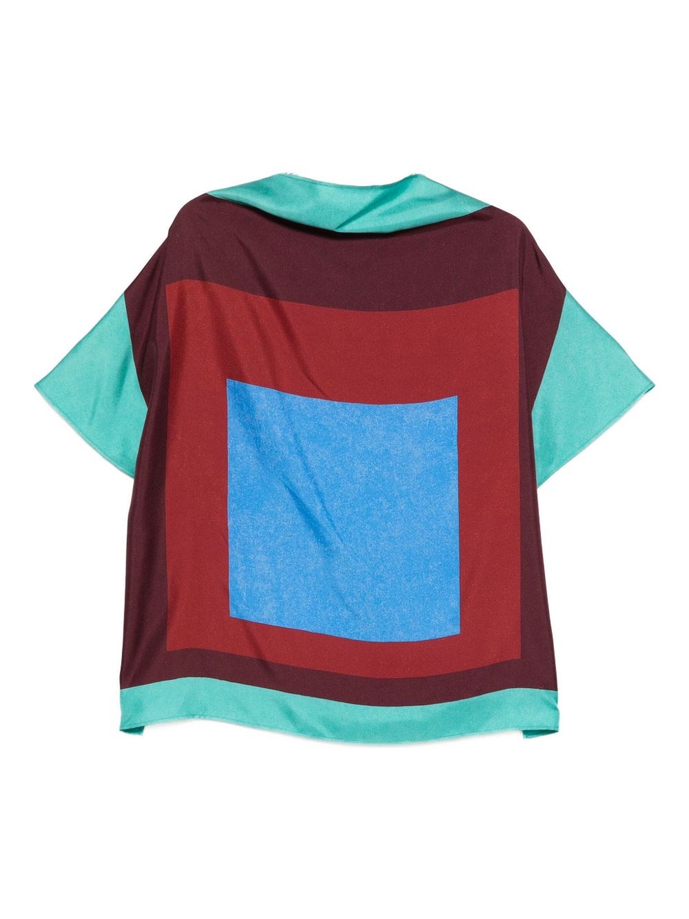 Loewe Womens Green/red/multicolor Colour-block Silk Scarf Top In Red