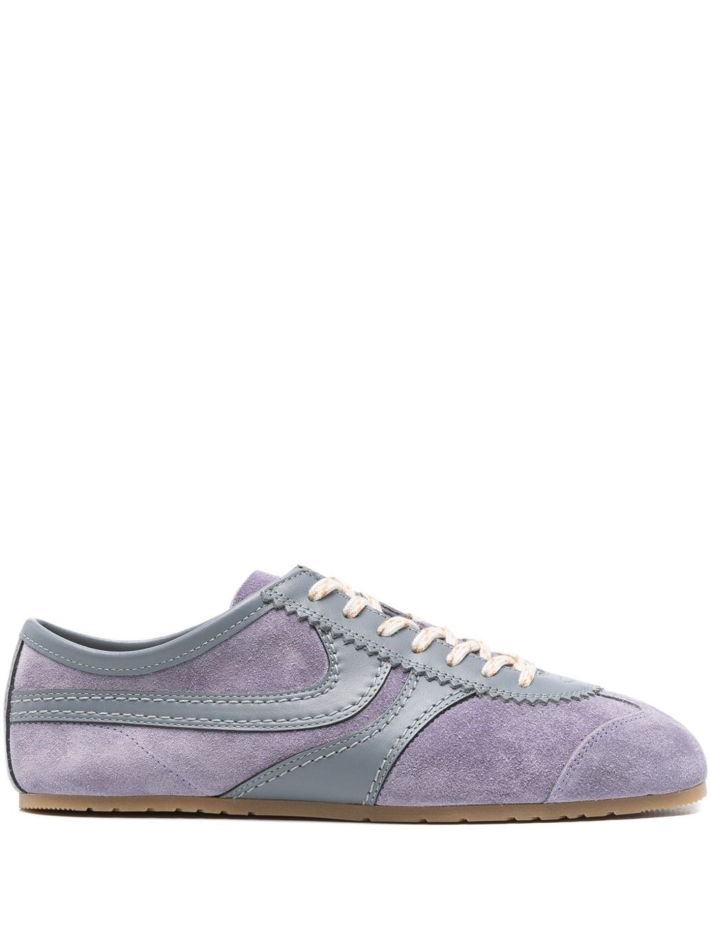 Dries Van Noten Low-profile Sneakers With Suede And Leather Accents In Purple